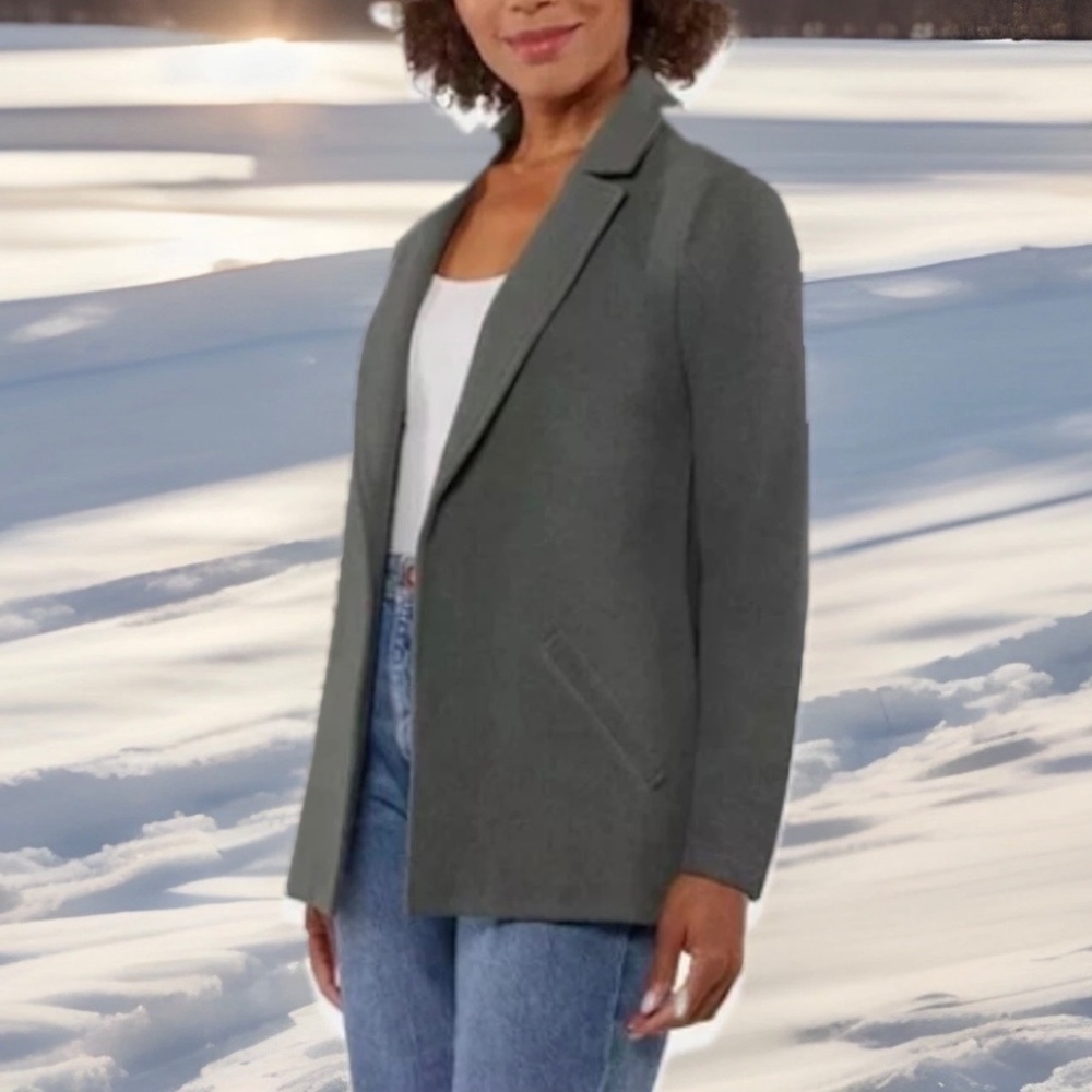 Matty XXL Ladies' Knit Boyfriend Blazer Green NEW Quick Ship - Picture 2 of 4